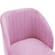 Πολυθρόνα Oasis pakoworld βελούδο ροζ-πόδι μαύρο μέταλλο 54x52x84εκ - 2τμχ.