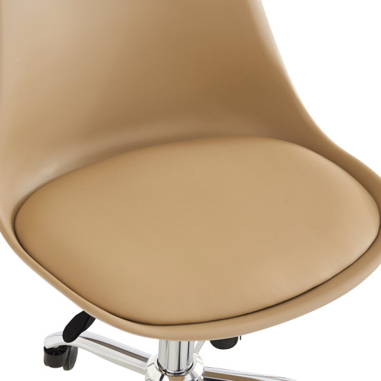 Καρέκλα γραφείου εργασίας Gaston II pp-pu cappuccino 48x57x77-90εκ **