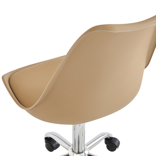 Καρέκλα γραφείου εργασίας Gaston II pp-pu cappuccino 48x57x77-90εκ **