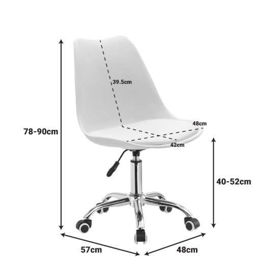 Καρέκλα γραφείου Gaston II μέντα pp-pu 48x57x77-90εκ **