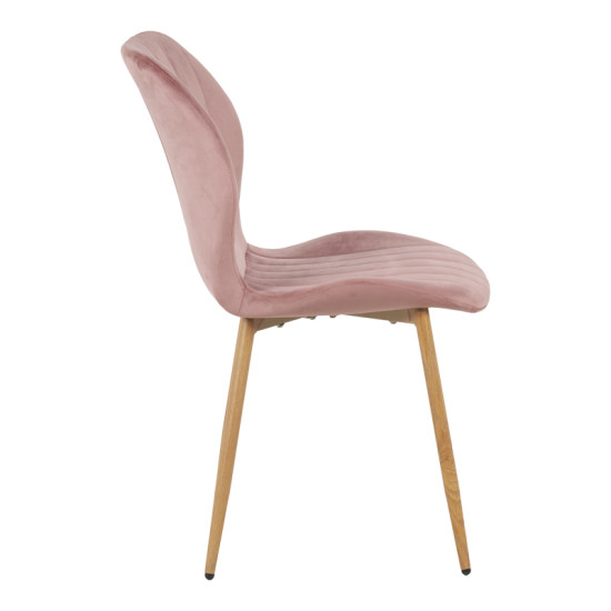 Καρέκλα Jelour βελούδο σε σάπιο μήλο απόχρωση-πόδια φυσικά μεταλλικά 46.5x60x84εκ - 4τμχ. **