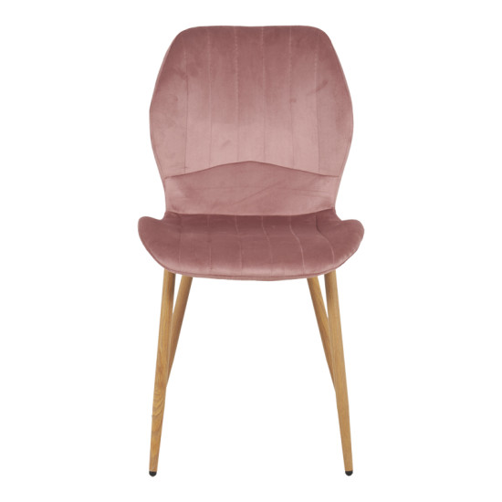 Καρέκλα Jelour βελούδο σε σάπιο μήλο απόχρωση-πόδια φυσικά μεταλλικά 46.5x60x84εκ - 4τμχ. **