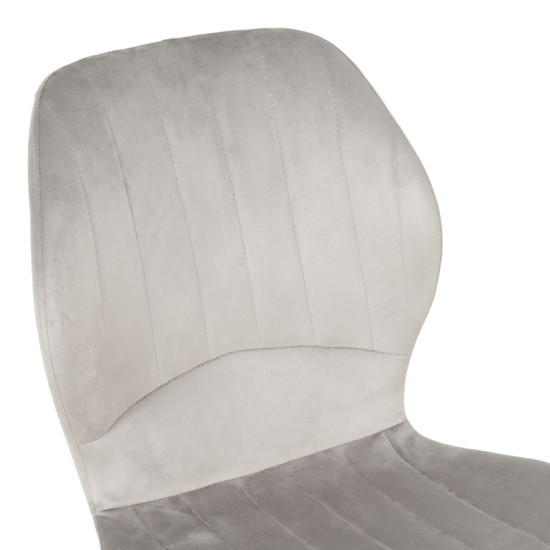 Καρέκλα Jelour βελούδο σε γκρι απόχρωση-πόδια μαύρα μεταλλικά 46.5x60x84εκ - 4τμχ. **