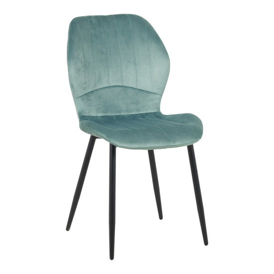 Καρέκλα Jelour βελούδο σε φυστικί απόχρωση 46.5x60x84εκ - 4τμχ. **