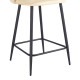 Σκαμπό μπαρ μεσαίου ύψους Perch βελούδο κρεμ- μαύρα μεταλλικά πόδια 50x53x99εκ - 2τμχ. **