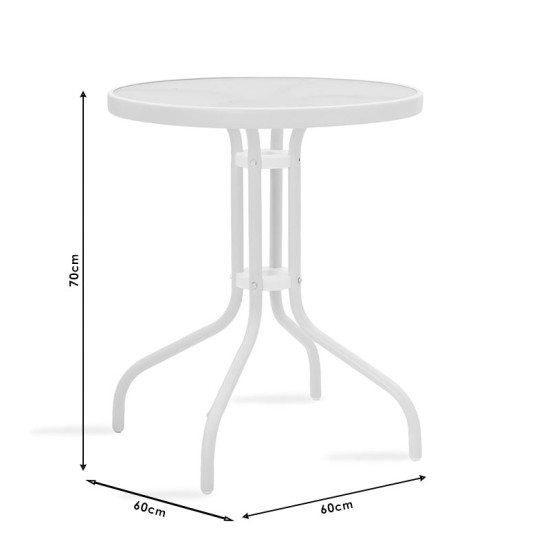 Τραπέζι Watson μέταλλο μαύρο-γυαλί Φ60x70εκ **
