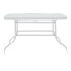 Τραπέζι Valor pakoworld μέταλλο λευκό-γυαλί 120x70x70εκ