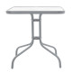 Τραπέζι Watson μέταλλο γκρι-γυαλί 80x80x70εκ