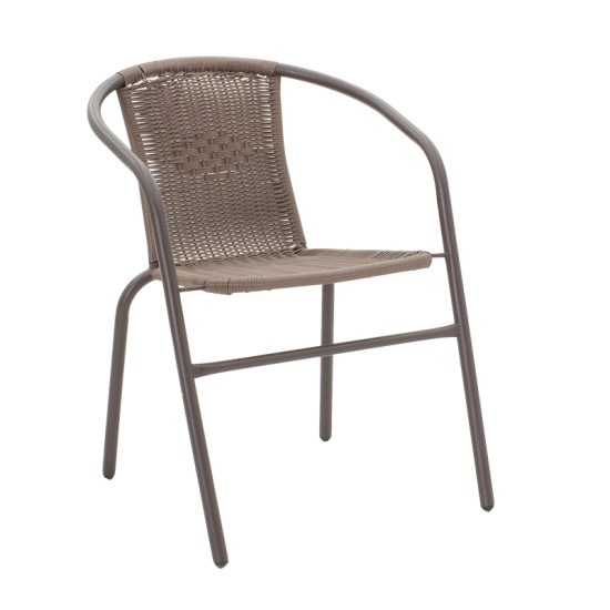 Tραπεζαρία Obbi-Watson σετ 3τεμ καφέ μέταλλο-pe Φ60x70εκ **