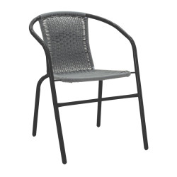 Πολυθρόνα Obbi μαύρο μέταλλο-pe γκρι 53x59x72εκ **