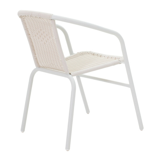 Τραπεζαρία Watson-Obbi σετ 3τεμ μέταλλο λευκό- γυαλί 70x70x70εκ ** Τραπεζαρία Watson-Obbi σετ 3τεμ μέταλλο λευκό- γυαλί 70x70x70εκ **