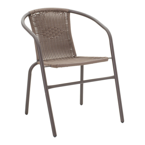 Τραπεζαρία Vergo-Obbi 3τεμ καφέ μέταλλο Φ60x70εκ **