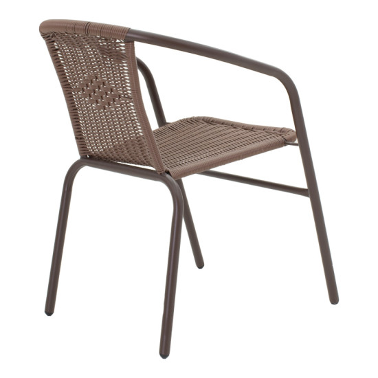 Τραπεζαρία Vergo-Obbi 3τεμ καφέ μέταλλο Φ60x70εκ **