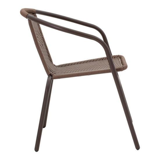 Τραπεζαρία Vergo-Obbi 3τεμ καφέ μέταλλο Φ60x70εκ **