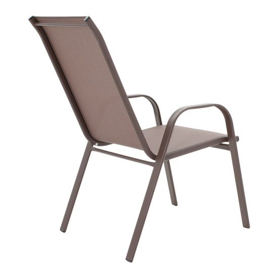 Τραπεζαρία Vergo-Calan σετ 3τεμ καφέ μέταλλο Φ60x70εκ **