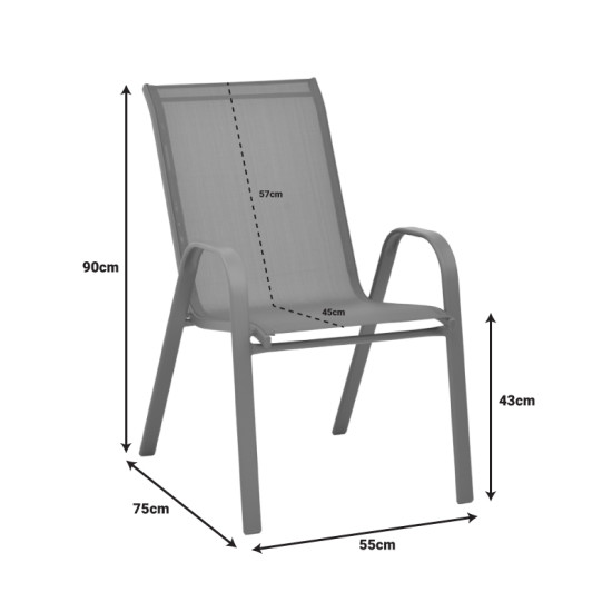 Τραπεζαρία Vergo-Calan σετ 3τεμ καφέ μέταλλο Φ60x70εκ **