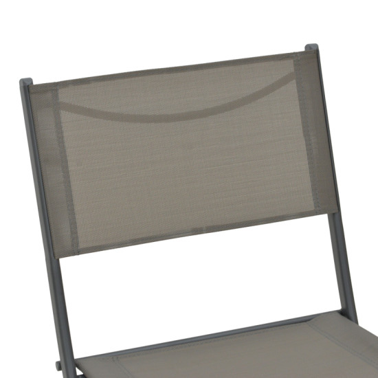 Καρέκλα Jeve πτυσσόμενη μέταλλο-textilene σε ανθρακί απόχρωση 46x51x81εκ - 4τμχ. **