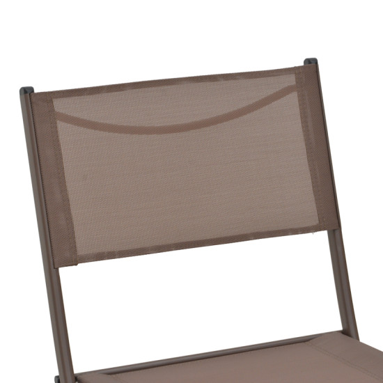 Καρέκλα Jeve πτυσσόμενη σαμπανιζέ μέταλλο και textilene 46x51x81εκ - 4τμχ. **