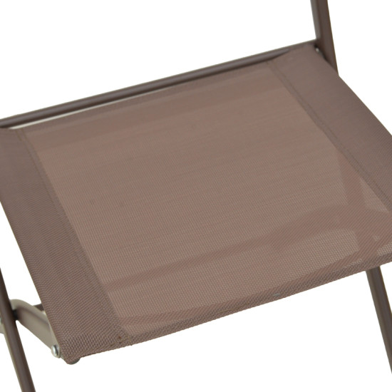 Καρέκλα Jeve πτυσσόμενη σαμπανιζέ μέταλλο και textilene 46x51x81εκ - 4τμχ. **