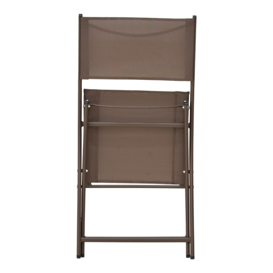 Καρέκλα Jeve πτυσσόμενη σαμπανιζέ μέταλλο και textilene 46x51x81εκ - 4τμχ. **