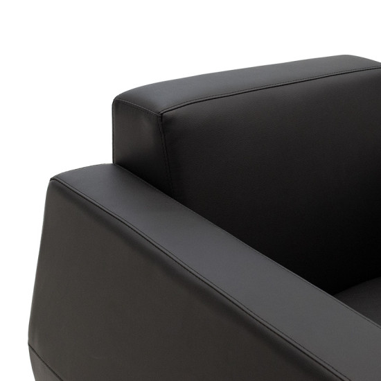 Πολυθρόνα Dermis inox-τεχνόδερμα μαύρο 88x75x75εκ **