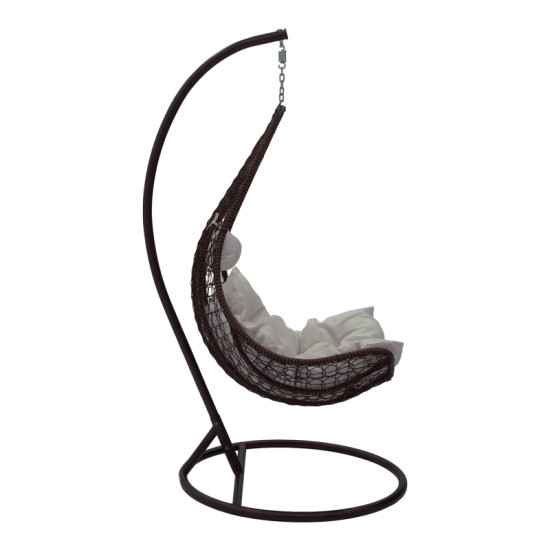 Κούνια Soleil κρεμαστή μέταλλο καφέ-pp καφέ-μαξιλάρι μπεζ 103x83x200εκ **