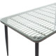 Τραπέζι Naoki μέταλλο μαύρο-pe γκρι-γυαλί 160x90x78εκ **