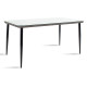 Τραπέζι Naoki μέταλλο μαύρο-pe γκρι-γυαλί 160x90x78εκ **