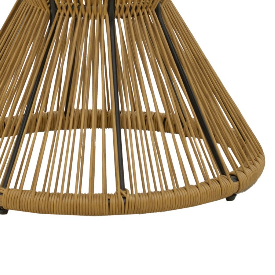 Τραπέζι Mabil rattan φυσικό-γυαλί Φ50x55εκ **