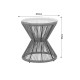 Τραπέζι Mabil rattan φυσικό-γυαλί Φ50x55εκ **