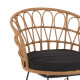 Armchair Felicia  rattan natural-metal black legs D60x81cm **