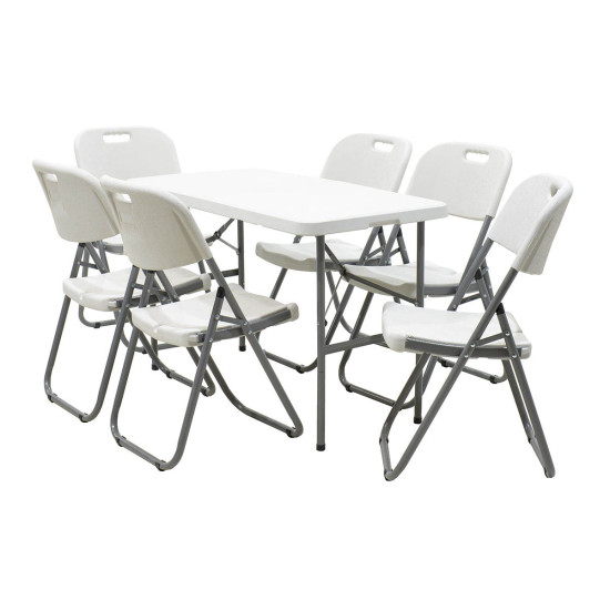 Τραπέζι catering Rodeo πτυσσόμενο-βαλίτσα λευκό 122x60x74εκ **