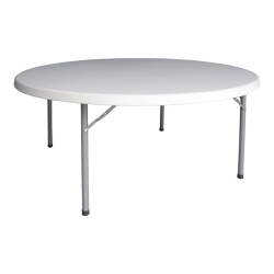Foldable Comfort  catering table suitcase white round D180x74cm **