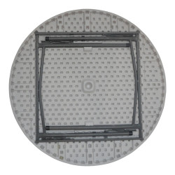 Τραπέζι catering Comfort πτυσσόμενο στρόγγυλο σε λευκή απόχρωση Φ120x74εκ **