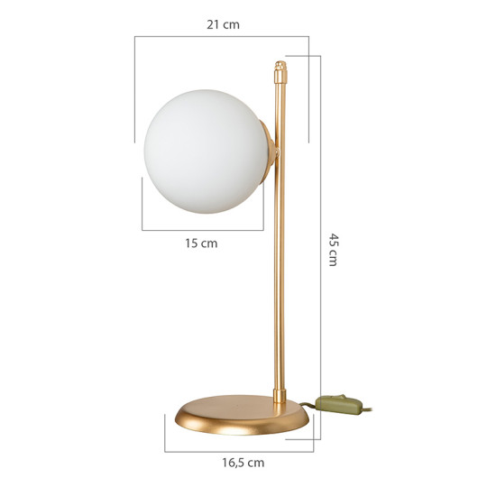 Επιτραπέζιο φωτιστικό Inclusive Ε27 χρυσό 16.5x21x45εκ **