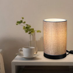 Επιτραπέζιο φωτιστικό Fana ύφασμα σε γκρι απόχρωση Φ14x21εκ ** Επιτραπέζιο φωτιστικό Fana ύφασμα σε γκρι απόχρωση Φ14x21εκ **