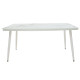 Τραπέζι Zeren μέταλλο λευκό-γυαλί 160x90x78εκ