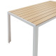 Τραπέζι Nares αλουμίνιο λευκό-plywood φυσικό 140x80x72.5εκ **