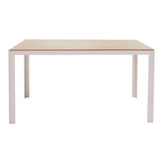 Τραπεζαρία Zacreta-Nares σετ 5τεμ λευκό-φυσικό 140x80x72.5εκ **