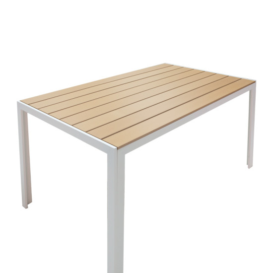 Τραπεζαρία Zacreta-Nares σετ 5τεμ λευκό-φυσικό 140x80x72.5εκ **