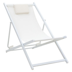 Σεζλόνγκ επαγγελματική Corte αλουμίνιο λευκό-textilene μπεζ **