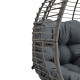 Πολυθρόνα Nestie  wicker rattan γκρι-μεταλλικό γκρι πόδι-γκρι μαξιλάρι 102x80x155εκ **