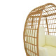 Πολυθρόνα Frox wicker rattan φυσικό-μεταλλικό φυσικό-μαύρο πόδι-μπεζ μαξιλάρι 96x76x145εκ **