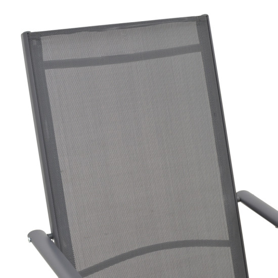 Πολυθρόνα Candor ανθρακί μέταλλο και γκρι textilene 65x56x106εκ **