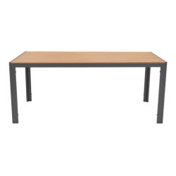 Τραπέζι Nares αλουμίνιο ανθρακί-plywood φυσικό 180x90x72.5εκ ** Τραπέζι Nares αλουμίνιο ανθρακί-plywood φυσικό 180x90x72.5εκ **