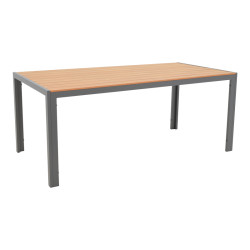 Τραπέζι Nares αλουμίνιο ανθρακί-plywood φυσικό 180x90x72.5εκ **