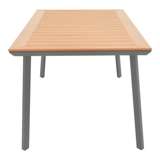Τραπέζι Griffith μαύρο αλουμίνιο και plywood σε φυσική απόχρωση 160x80x74εκ **