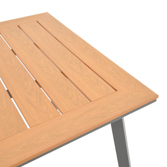 Τραπέζι Griffith μαύρο αλουμίνιο και plywood σε φυσική απόχρωση 160x80x74εκ **
