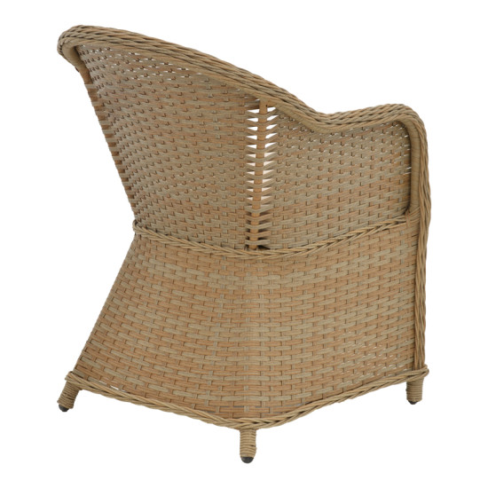 Πολυθρόνα κήπου Hadrian pakoworld rattan καφέ- textilene μπεζ 70x57x85εκ