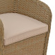 Πολυθρόνα κήπου Hadrian pakoworld rattan καφέ- textilene μπεζ 70x57x85εκ